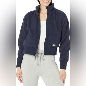 NWOT Adidas Navy Fleece Jacket